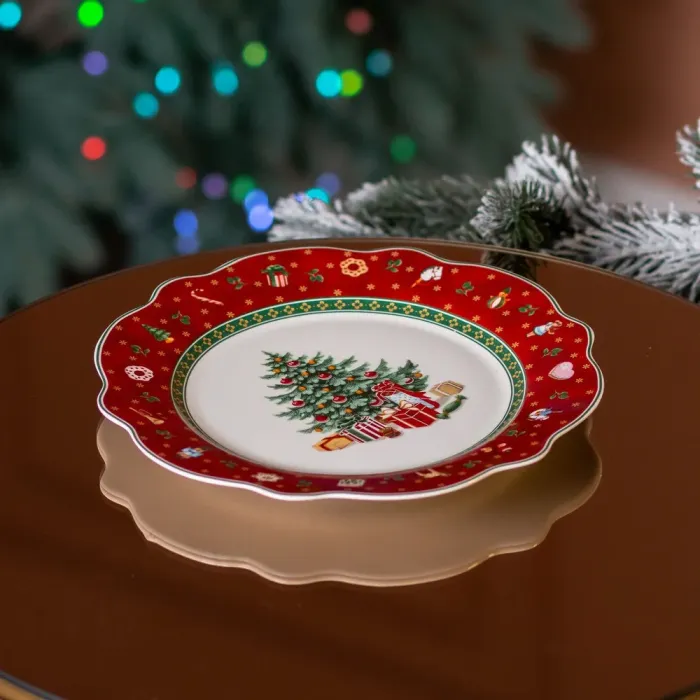 Тарілка для закусок кругла Ø 21.5 см новорічна для сервірування (HP-SD-6) - зображення 6
