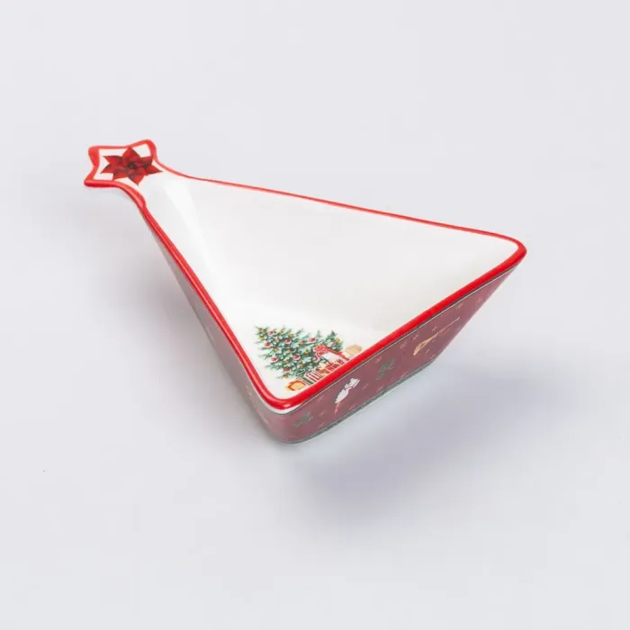 Тарілка для закусок у формі ялинки 14.5×12 см новорічна для сервірування (HP-SD-3) - зображення 2