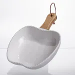 Тарілка порцелянова глибока з ручкою Яблуко 25×20×5 (см) Білий ZJH-15-6 (ZJH-15-6)