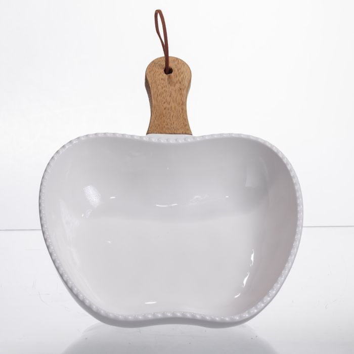 Тарілка порцелянова глибока з ручкою Яблуко 25×20×5 (см) Білий ZJH-15-6 (ZJH-15-6) - изображение 2