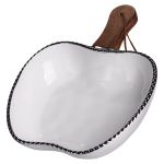 Тарілка порцелянова глибока з ручкою Яблуко 25×20×5 (см) з ручкою Срібло ZJH-14-4 (ZJH-14-4)