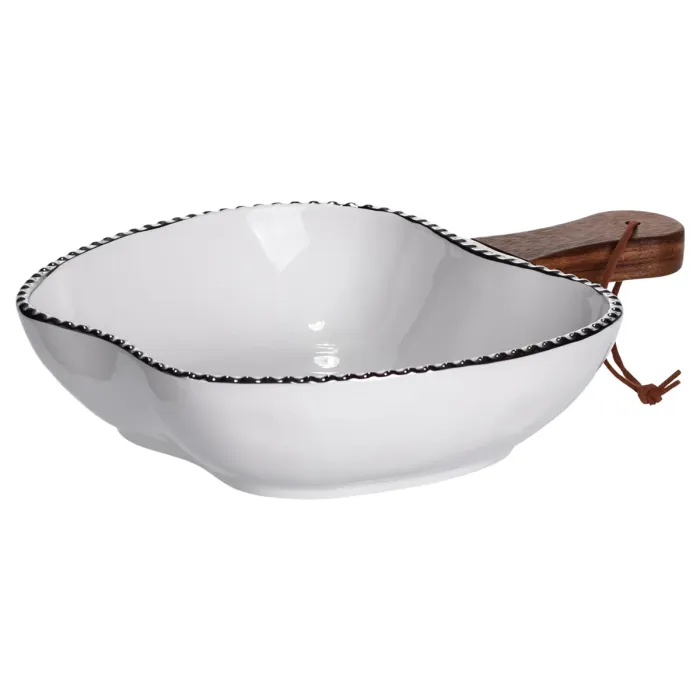 Тарілка порцелянова глибока з ручкою Яблуко 25×20×5 (см) з ручкою Срібло ZJH-14-4 (ZJH-14-4) - зображення 2