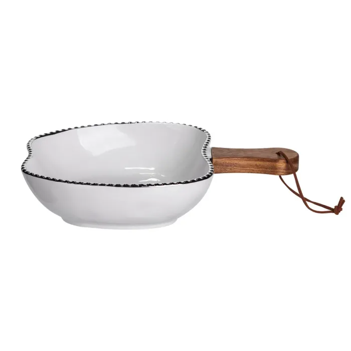 Тарілка порцелянова глибока з ручкою Яблуко 25×20×5 (см) з ручкою Срібло ZJH-14-4 (ZJH-14-4) - зображення 3