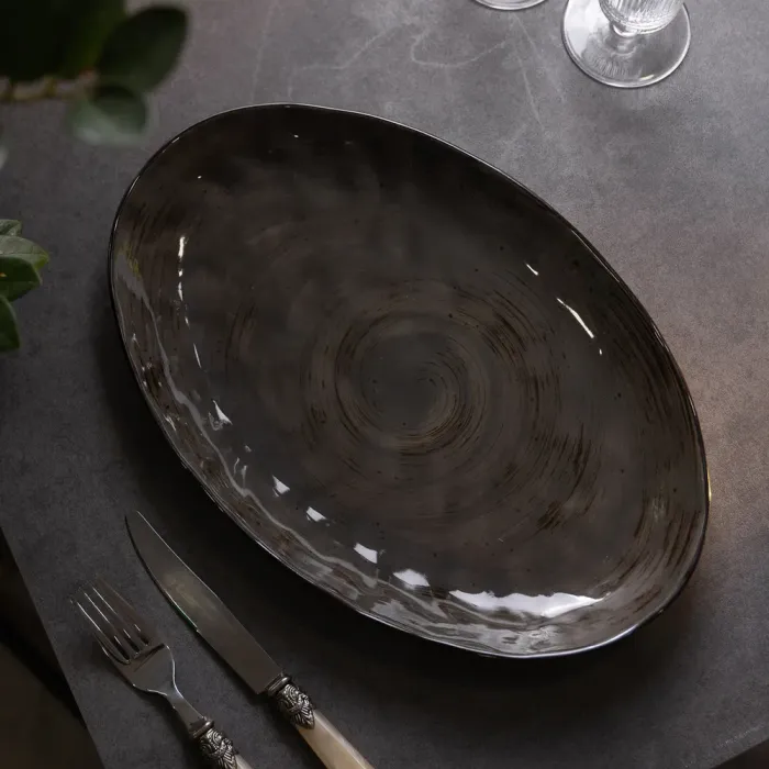 Тарілка порцелянова плоска овальна 35 х 23.5 см сервірувальне блюдо для нарізки Lugi HP23392 (HP23392) - изображение 6