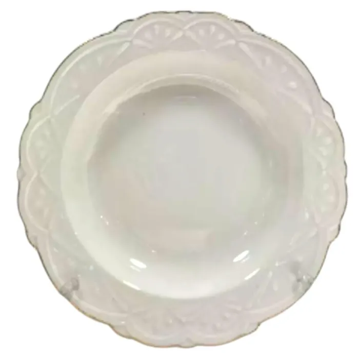 Тарілка кругла порцелянова Ø22 (см) глибока супова тарілка для перших страв Біла 120-YH-HG023 (120-YH-HG023) - зображення 1