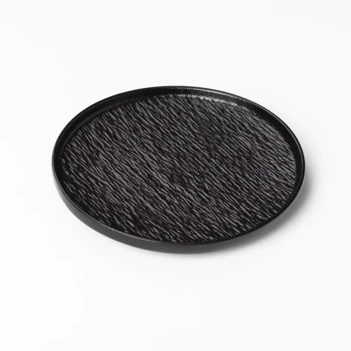 Тарелка керамическая круглая 20 см плоская черная (HP-7-736) - изображение 1