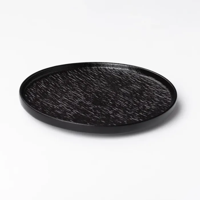 Тарелка керамическая круглая 20 см плоская черная (HP-7-736) - изображение 2