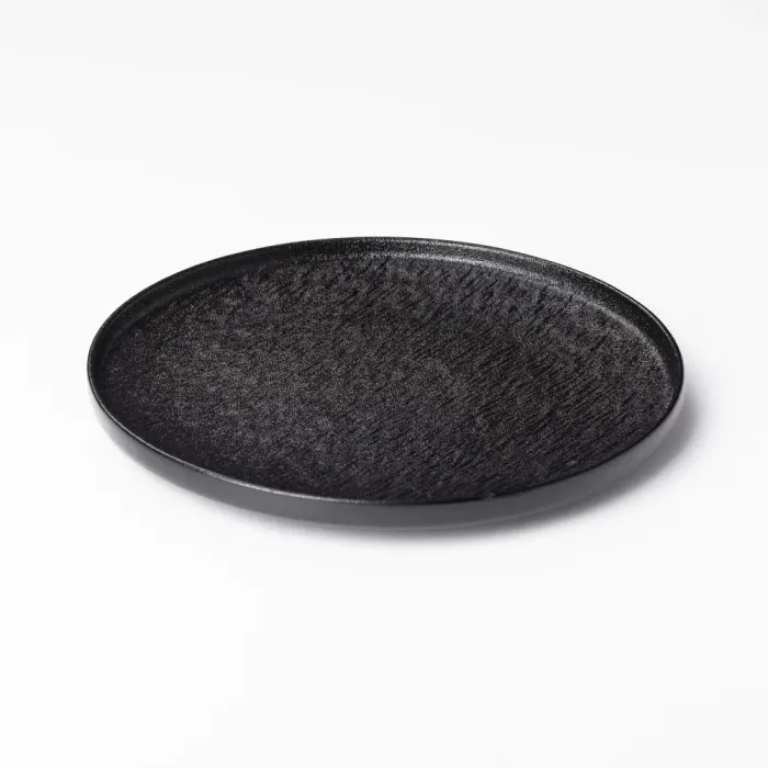 Тарелка керамическая круглая 25 см плоская черная (HP-7-735) - изображение 1