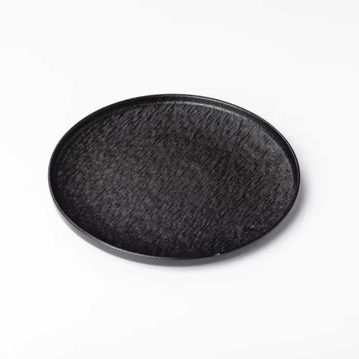 Тарелка керамическая круглая 25 см плоская черная (HP-7-735) - изображение 2