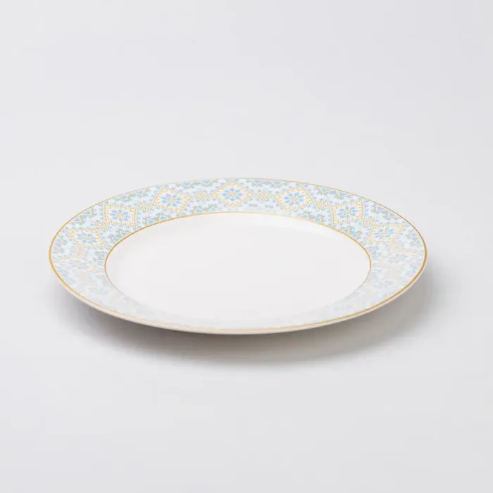 Тарелка керамическая круглая 26.5 см плоская с украинским орнаментом (HP-7-738) - изображение 1