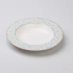 Тарілка кругла керамічна глибока 21.5 см з українським орнаментом (HP-7-739)