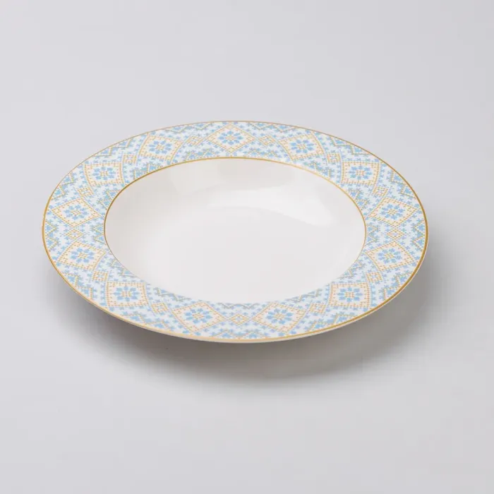 Тарелка круглая керамическая глубокая 21.5 см с украинским орнаментом (HP-7-739) - изображение 1