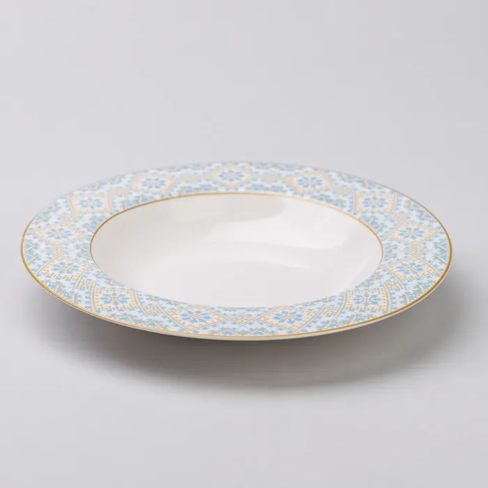 Тарелка круглая керамическая глубокая 21.5 см с украинским орнаментом (HP-7-739) - изображение 3