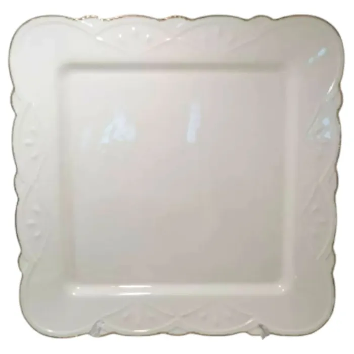 Тарілка квадратна 25 (см) порцелянове плоске сервірувальне блюдо для подавання horeca Білий 120-YH-HG002 (120-YH-HG002) - зображення 1