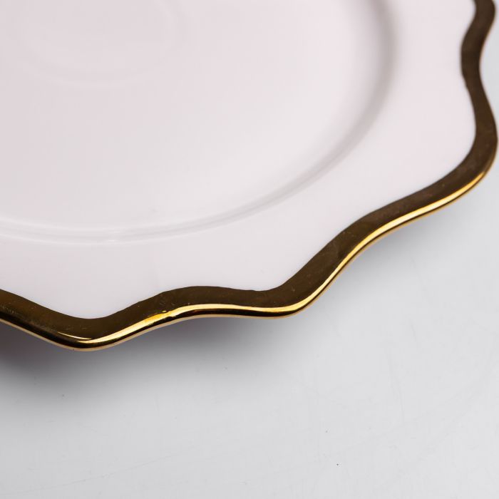 Тарілка сервірувальна порцелянова Antique White 25 см Yiwu HKPP-10 (HKPP-10) - зображення 3