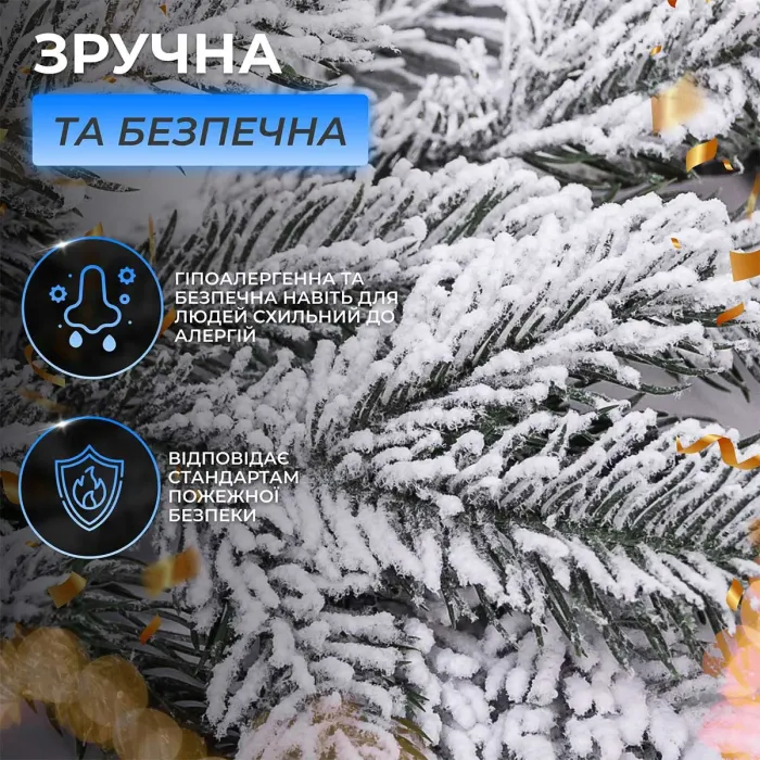 Хвойная литая гирлянда 2 м заснеженные ветки елки (TD-BRNCHSN2) - изображение 8