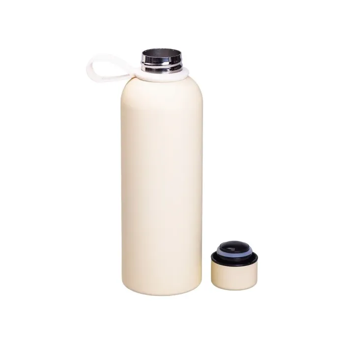 Термокружка 500 мл из нержавеющей стали термос для чая и воды термочашка бежевая (HP-14-53BE) - изображение 2