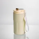 Термочашка Coffee 400 мл з ремінцем та датчиком температури, білий Yiwu HP-GM-2 (HP-GM-2)