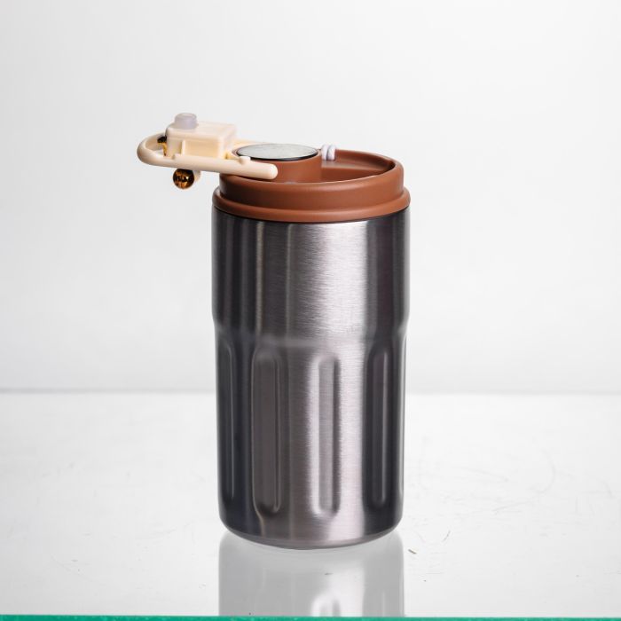 Термочашка Coffee 400 мл з ремінцем та датчиком температури, коричневий  Yiwu HP-GM-1 (HP-GM-1) - изображение 4