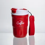 Термочашка "Coffee" 400 мл з ремінцем та відкидною кришкою-клапаном, червоний Yiwu HP-GM-18 (HP-GM-18)