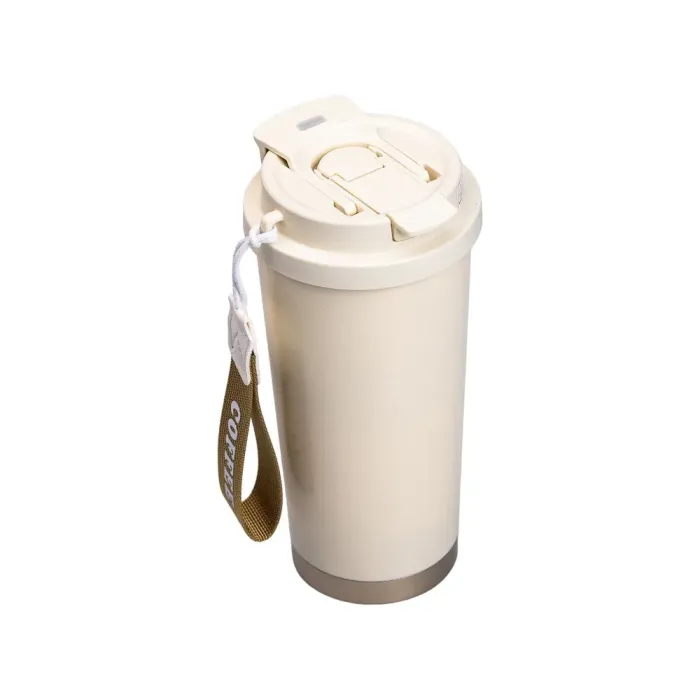 Термокружка для кофе и чая 500 мл кружка термос с ремешком термочашка из нержавеющей стали (HP-14-17BE) - изображение 5