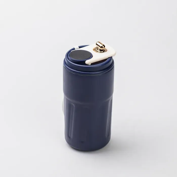 Термокружка для кофе и чая 500 мл кружка термос с ремешком термочашка из нержавеющей стали синяя (HP-14-10BL) - изображение 3