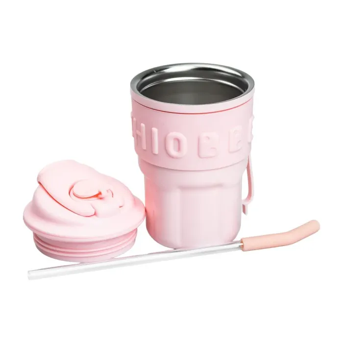 Термокружка с трубочкой для кофе и чая 450 мл кружка термос с ремешком термочашка из нержавеющей стали (HP-14-18P) - изображение 4