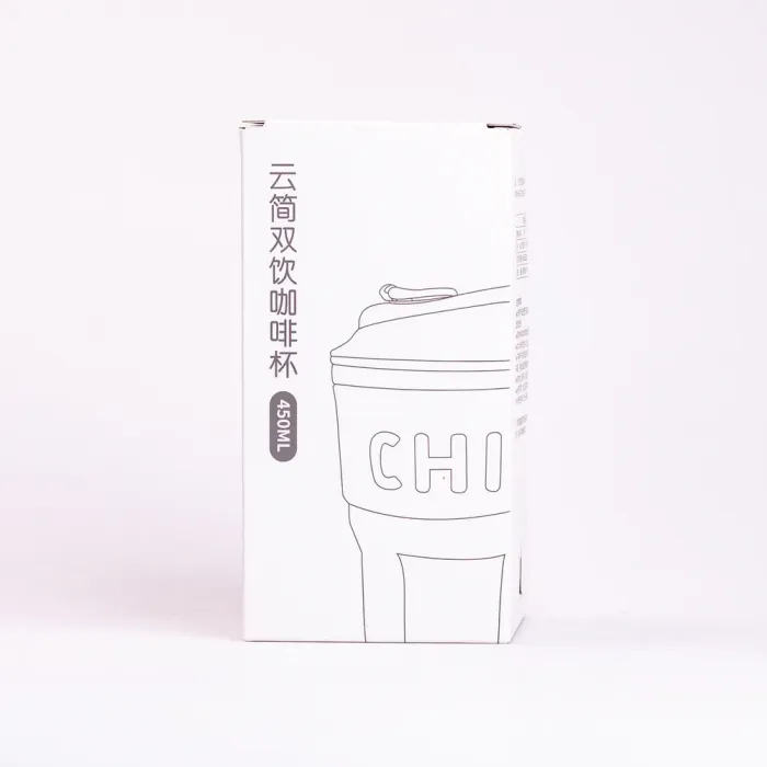 Термокружка с трубочкой для кофе и чая 450 мл кружка термос с ремешком термочашка из нержавеющей стали (HP-14-18GR) - изображение 4