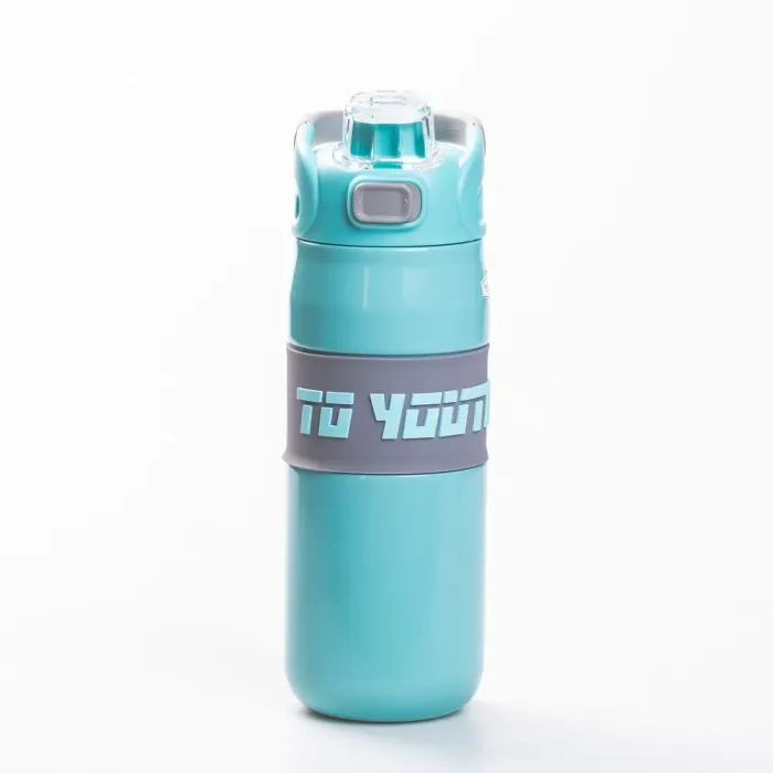 Термос спортивный TO YOUTH 680 мл с металлической колбой для чая с ручкой мятный (HP-14-54M) - изображение 1
