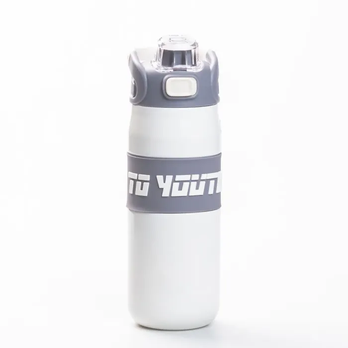 Термос спортивный TO YOUTH 680 мл с металлической колбой для чая с ручкой белый (HP-14-54W) - изображение 1