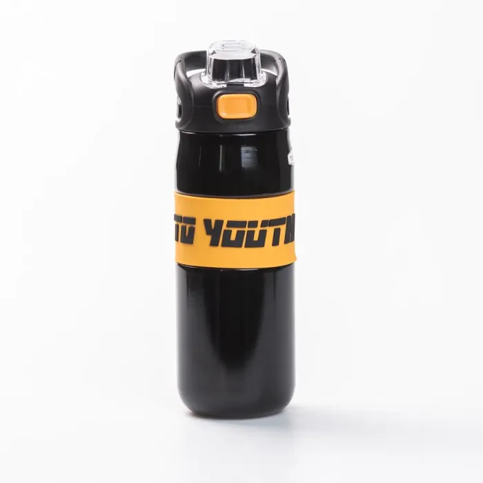 Термос спортивный TO YOUTH 680 мл с металлической колбой для чая с ручкой черный (HP-14-54B) - изображение 1