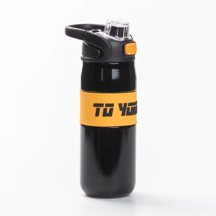 Термос спортивный TO YOUTH 680 мл с металлической колбой для чая с ручкой черный (HP-14-54B) - изображение 2