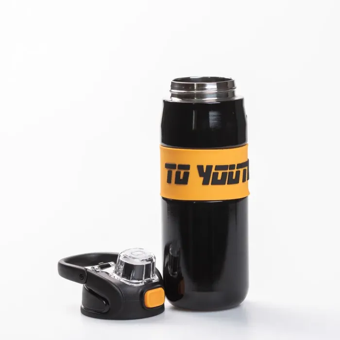 Термос спортивный TO YOUTH 680 мл с металлической колбой для чая с ручкой черный (HP-14-54B) - изображение 3