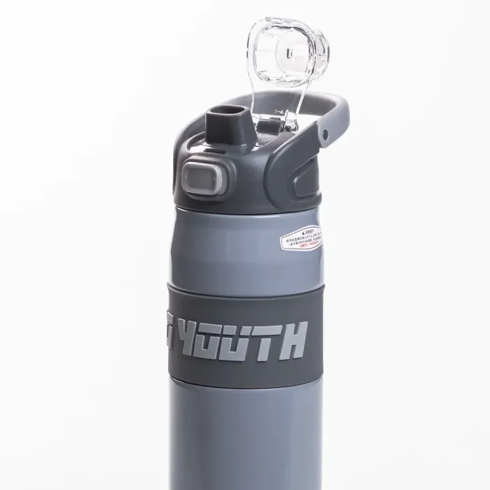 Термос спортивный TO YOUTH 680 мл с металлической колбой для чая с ручкой серый (HP-14-54G) - изображение 4