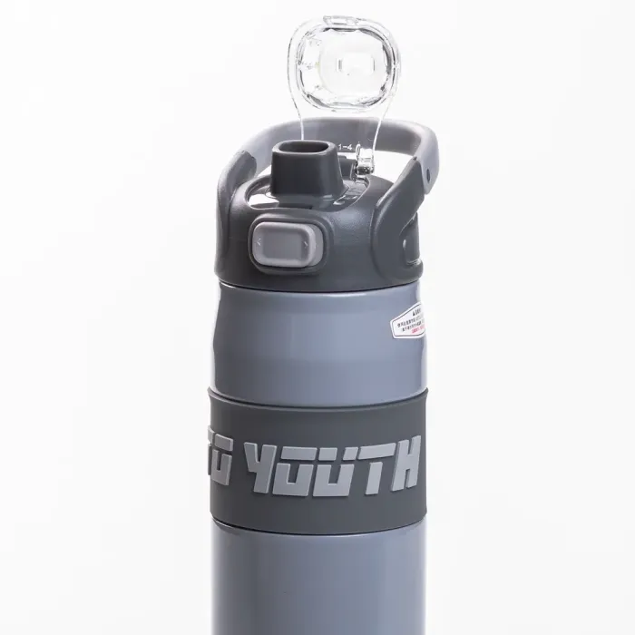 Термос спортивный TO YOUTH 680 мл с металлической колбой для чая с ручкой серый (HP-14-54G) - изображение 5