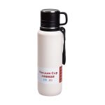 Термос High Bottle 1000 мл нержавеющая сталь с заварником флип крышкой для чая трав настоев термобутылка заварочная Белый (HP-14-28W)