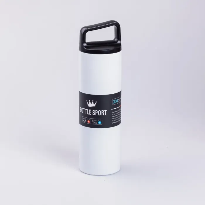 Термос металевий 500 мл з нержавіючої сталі Bottle Sport з ручкою білий (HPGM5009W) - изображение 1