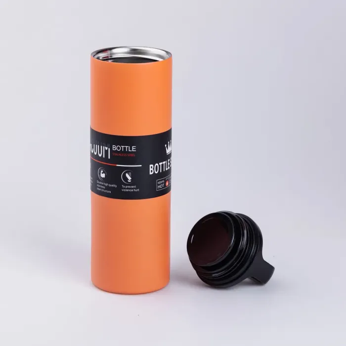 Термос металевий 500 мл з нержавіючої сталі Bottle Sport з ручкою помаранчевий (HPGM5009O) - изображение 2
