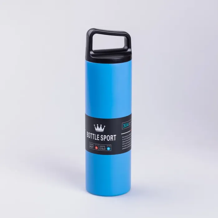 Термос металевий 500 мл з нержавіючої сталі Bottle Sport з ручкою синій (HPGM5009BL) - изображение 1