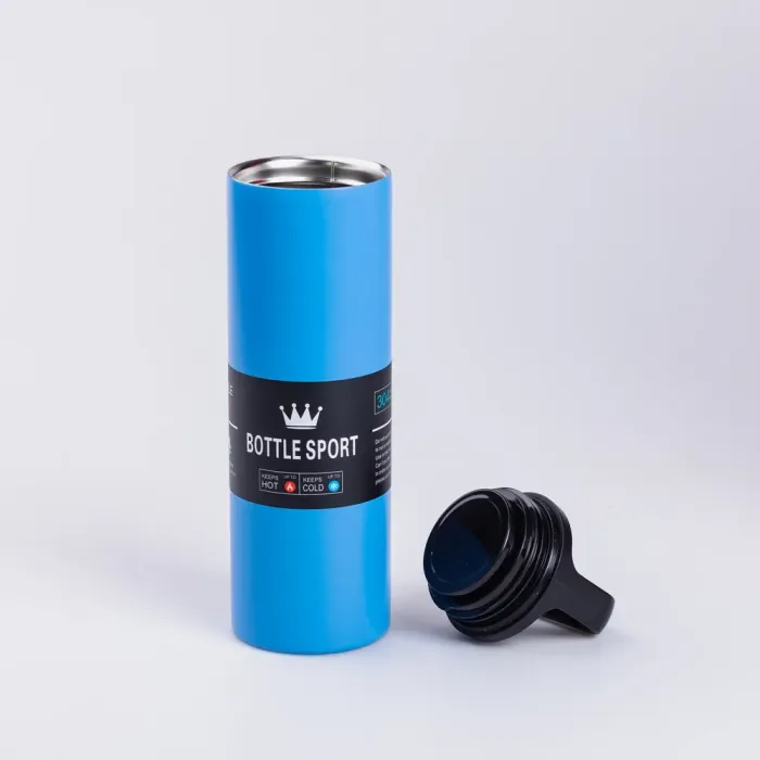 Термос металевий 500 мл з нержавіючої сталі Bottle Sport з ручкою синій (HPGM5009BL) - изображение 2