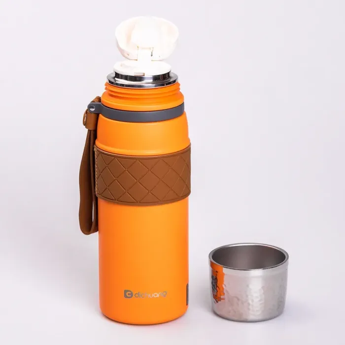 Термос металлический 700 мл оранжевый из нержавеющей стали (HP-14-7O) - изображение 2