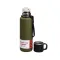 Термос с чашкой металлический 1 л из нержавеющей стали и ремешком зеленый (HP-14-28GR)