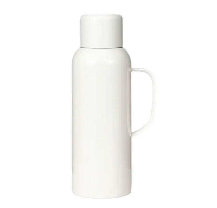 Термос Vacuum с датчиком температуры с ручкой 820 мл колба из нержавеющей стали белый (HP-14-55W) - изображение 1