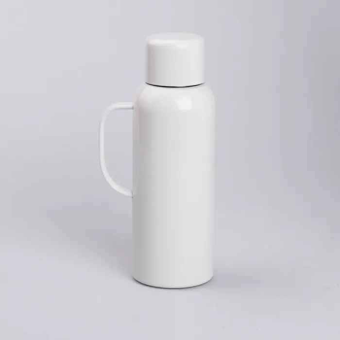 Термос Vacuum с датчиком температуры с ручкой 820 мл колба из нержавеющей стали белый (HP-14-55W) - изображение 2