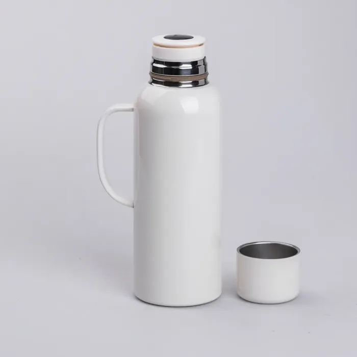 Термос Vacuum с датчиком температуры с ручкой 820 мл колба из нержавеющей стали белый (HP-14-55W) - изображение 3