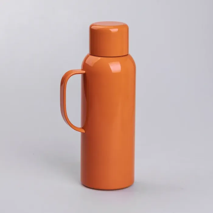 Термос Vacuum с датчиком температуры с ручкой 820 мл колба из нержавеющей стали оранжевый (HP-14-55O) - изображение 2