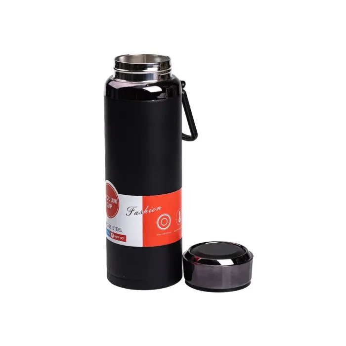 Умный термос с датчиком температуры 1 л с колбой из нержавеющей стали и ручкой черный (HP-14-29B) - изображение 4