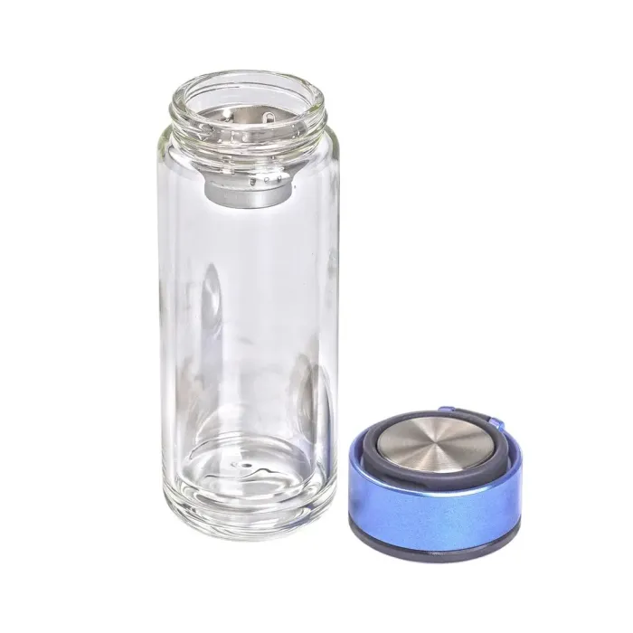 Термос со стеклянной колбой 330 мл термобутылка с двойными стенками и ситечком черная (HP-14-39BL) - изображение 4