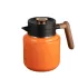 Термос заварник для чаю 1 л зі сталевою колбою термочайник із індикатором температури помаранчевий (HP-14-51O)