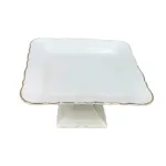 Тортівниця порцелянова на ніжці 20×20 (см) квадратна підставка для торта капкейків тістечок, страва для десертів святковий посуд 120-YH-HG041 (120-YH-HG041)